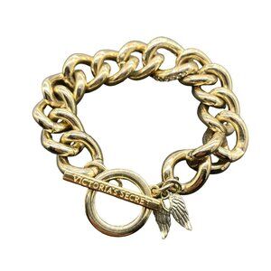 Victoria’s Secret Chunky Curb Chain Bracelet Gold Tone Casual Everyday Gift